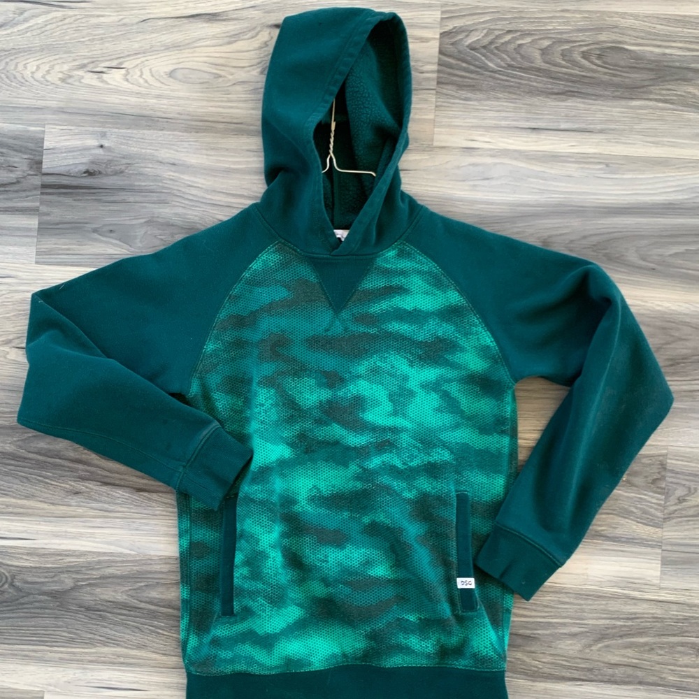 Boys Green Camo Hoodie